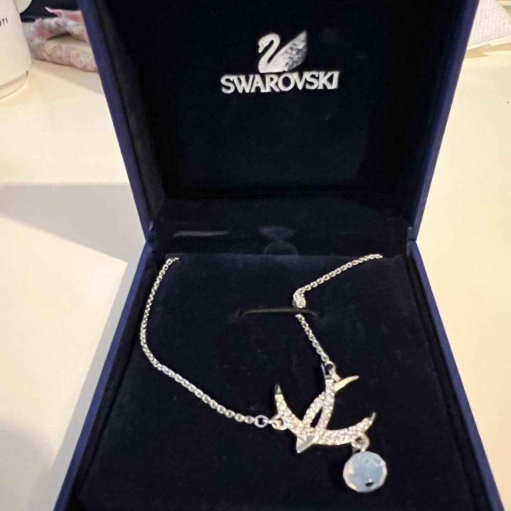 Swarovski crystal bird necklace